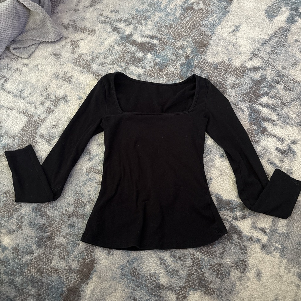 Garage Black Long Sleeve Blouse
